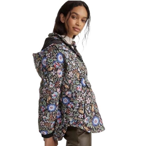 Maeve by Anthropologie Floral Puffer Jacket Size  L Lightweight - Picture 1 of 15